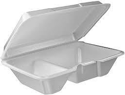 DART FOAM HINGED CONT - WHITE 2-COMP 9X6X3 (200 CT