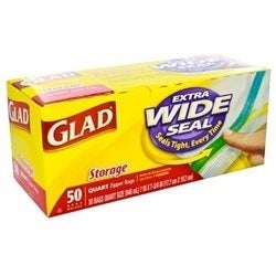 GLAD QUART STORAGE BAGS 50CT 9/CASE