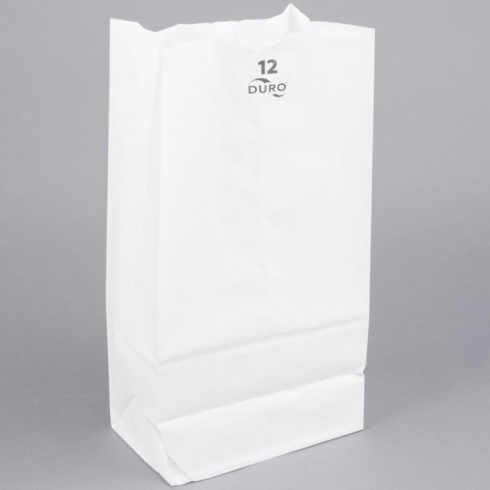 DURO PAPER BAGS WHITE 12LB (500 CT) #51032