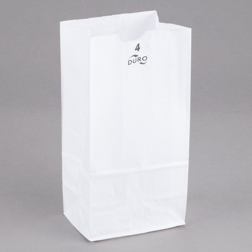 AJM PAPER BAGS WHITE 4LB (500 CT) #WB04NP5C