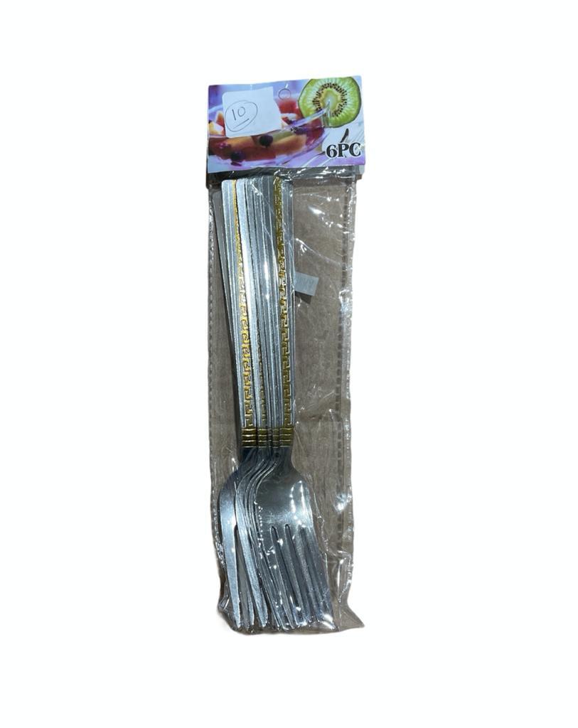 20HK010 AC132# S.S BIG FORK WITH GOLD 19.5CM 6PCS