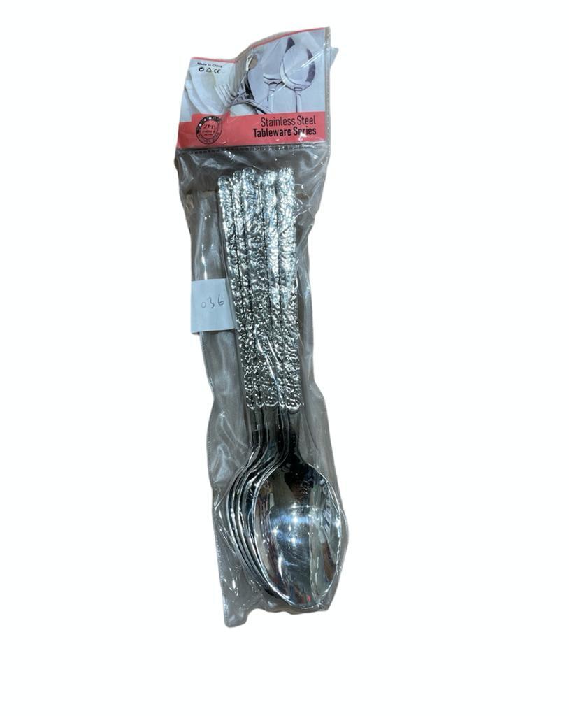 20HK036 HKC S.STEEL DINNER SPOON W/ CERAMIC HANDLE 6 PCS