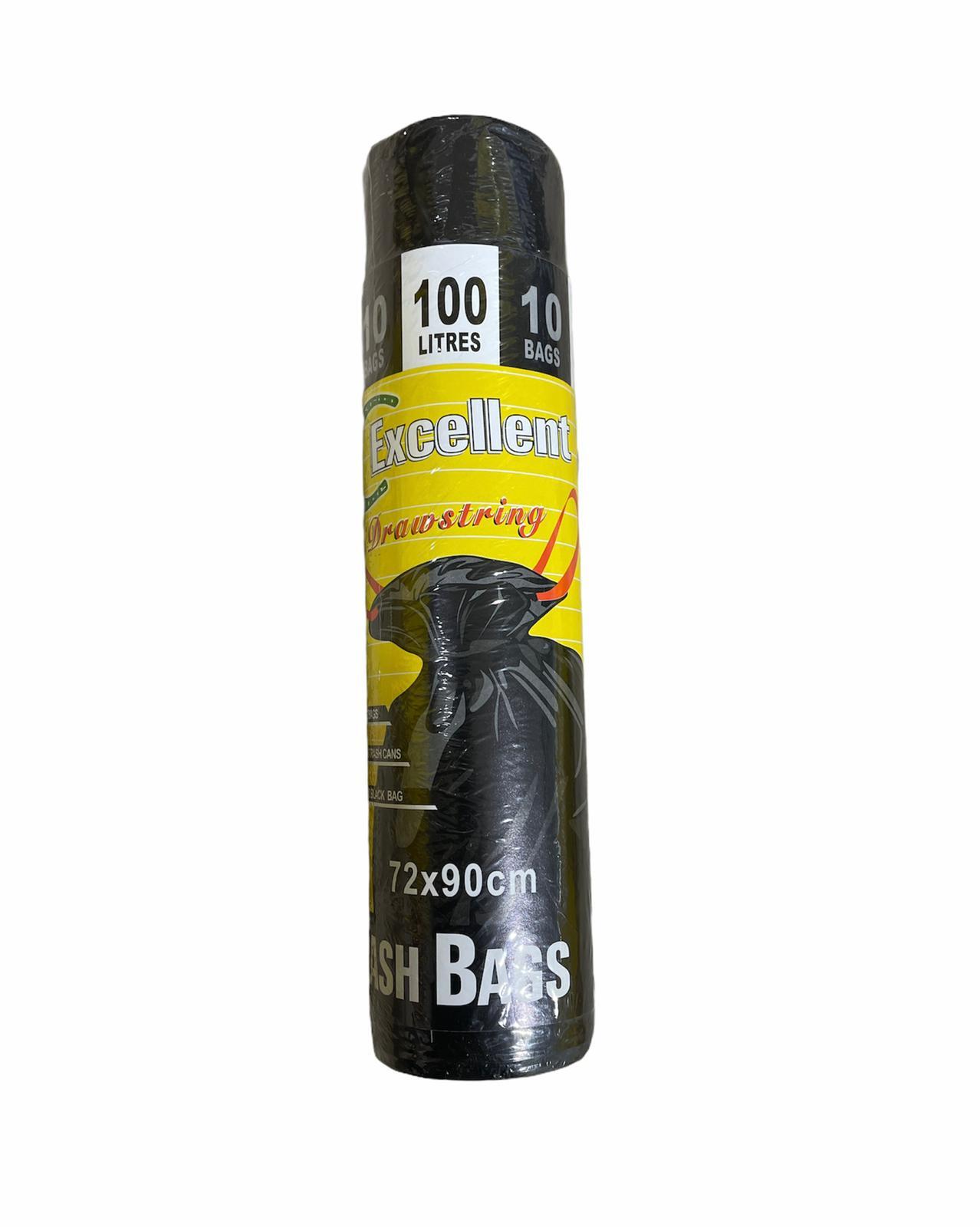 HKC TRASH BAGS W/ROPE 1R 100 L 10/ROLL 230G HK150 100M
