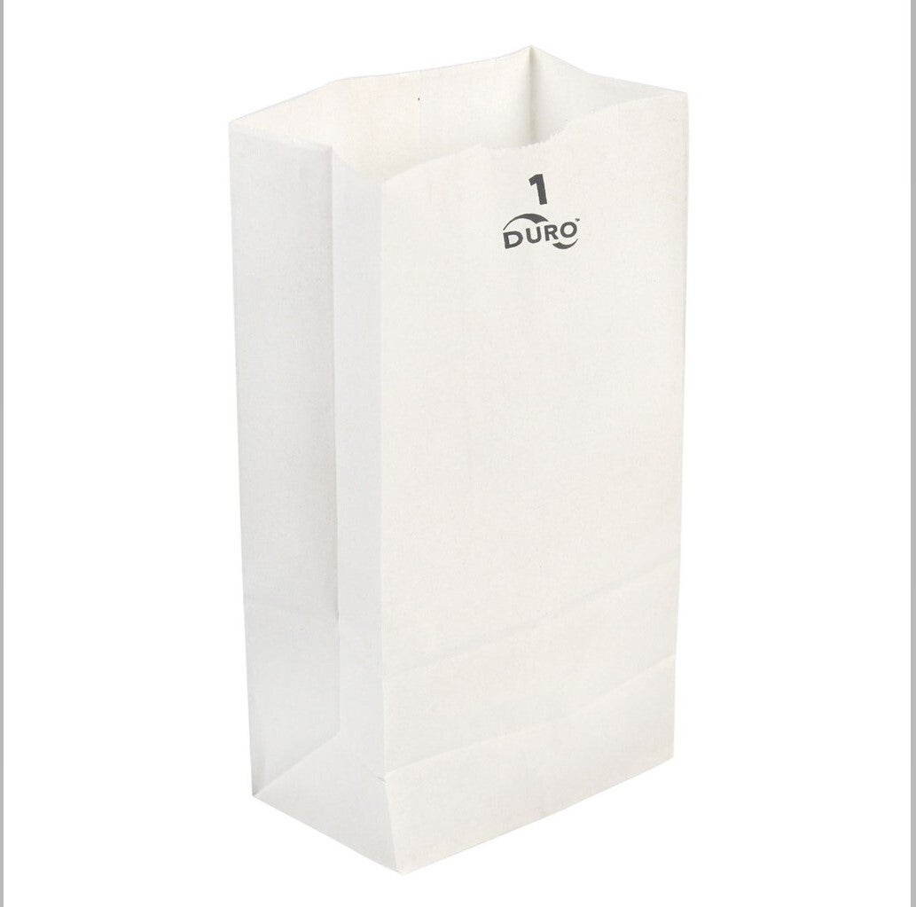 DURO PAPER BAGS WHITE 1 LB (500 CT) # 51001