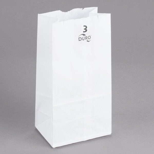 DURO PAPER BAGS WHITE 3 LB. # 51003