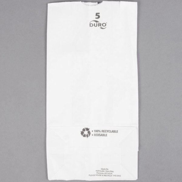 DURO PAPER BAGS WHITE 5 LB. # 51045