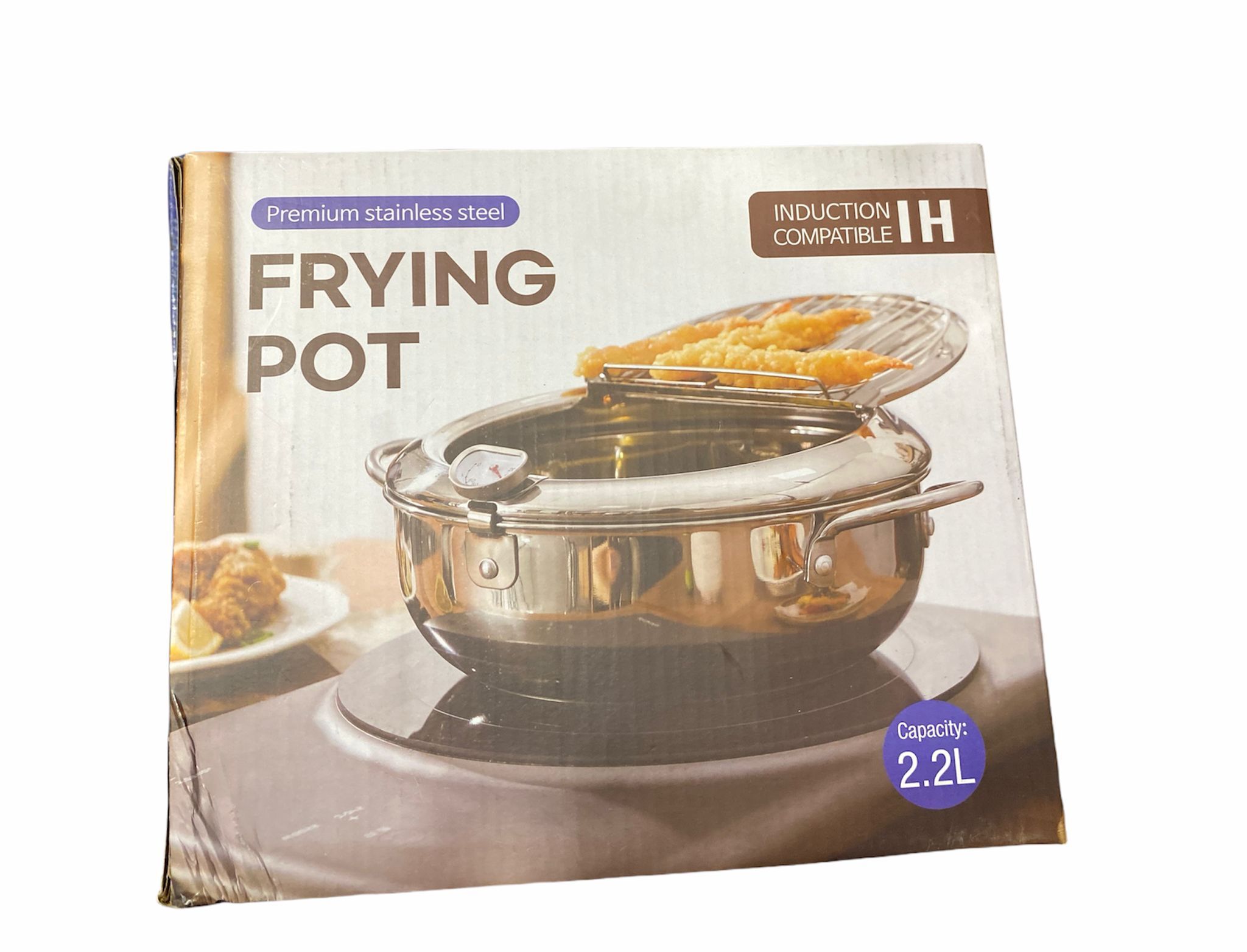 21HK144 STAINLESS STEEL FRYER# 1PCS 28*10CM 2.2L 20M