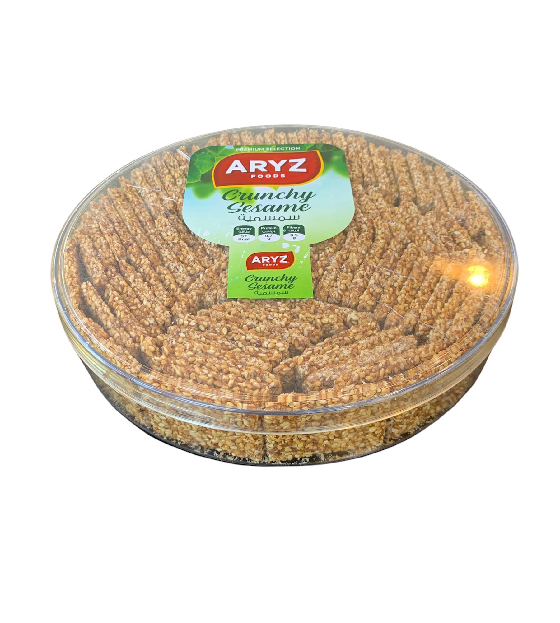 ARYZ TREATS ROUND TRAY SESAME CRUNCH 300G 18/CASE