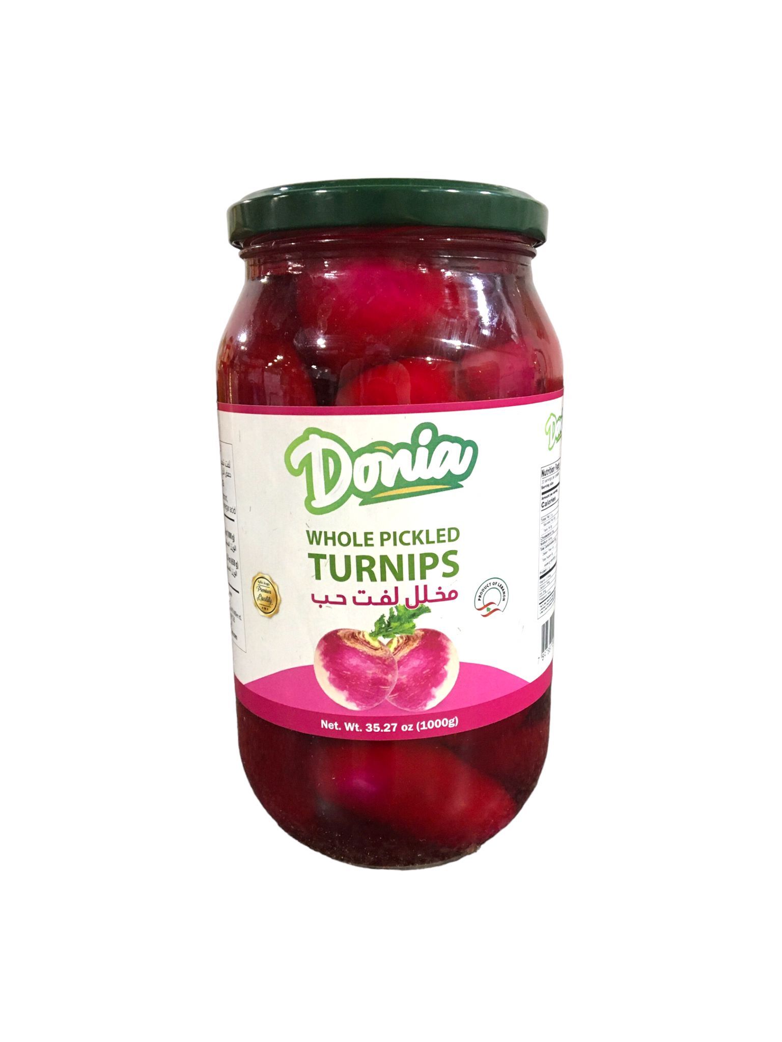 DONIA PICKLED TURNIPS WHOLE 1KG 12/CASE