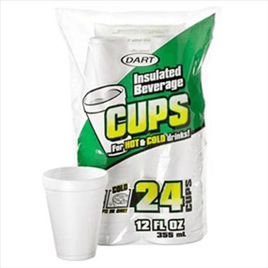 DART FOAM CUPS- 120Z / 24CT 12JP24