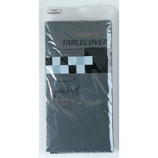 FLOMO PLASTIC TABLE COVER BLACK 36/CASE
