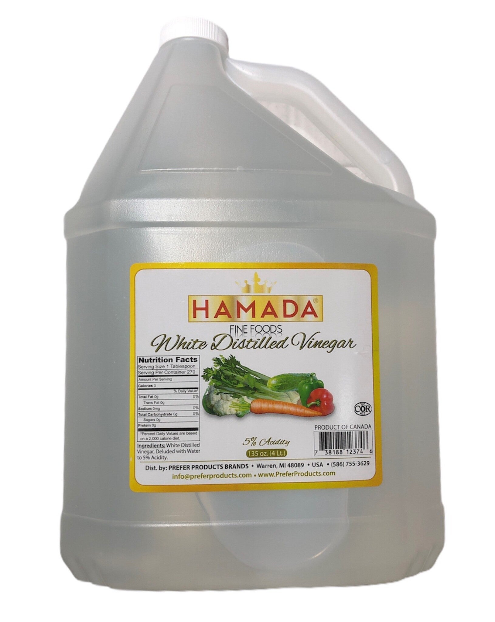 HAMADA WHITE VINEGAR 135 OZ 4/CASE