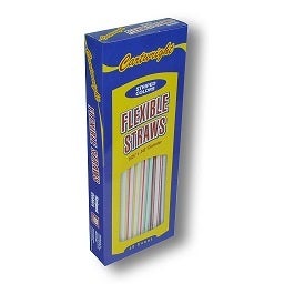 CARTWRIGHT FLEXIBLE STRIPED STRAWS-BOXED 40 CT 24