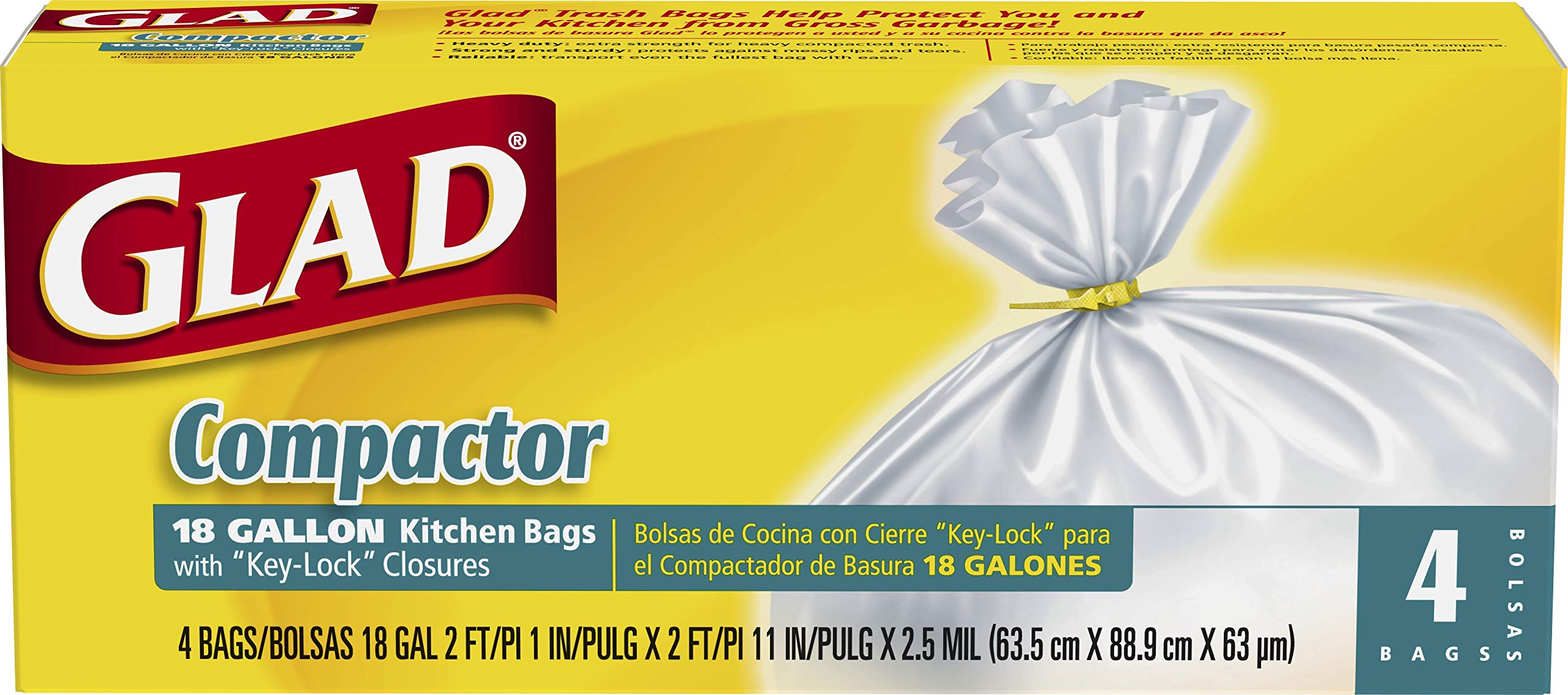 GLAD COMPACTOR KITCHEN TRASH BAGS