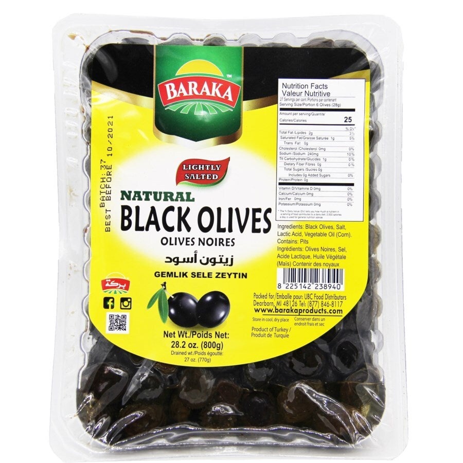 BARAKA BLACK OLIVE TRAY 800 G 12/CASE