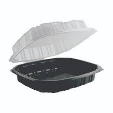 ANCHOR PKG PLASTIC OCTAGON HINGED CONT BLACK 8X2.3