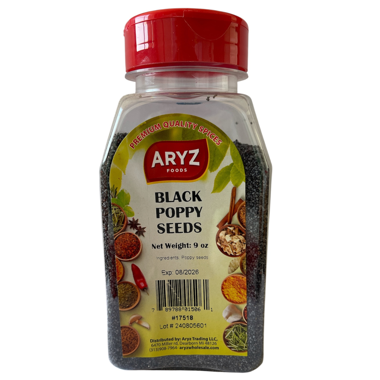 ARYZ SPICES POPPY SEEDS 9OZ 12/CASE
