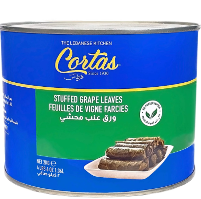 CORTAS GRAPE LEAVES STUFFED 2KG 6/CASE