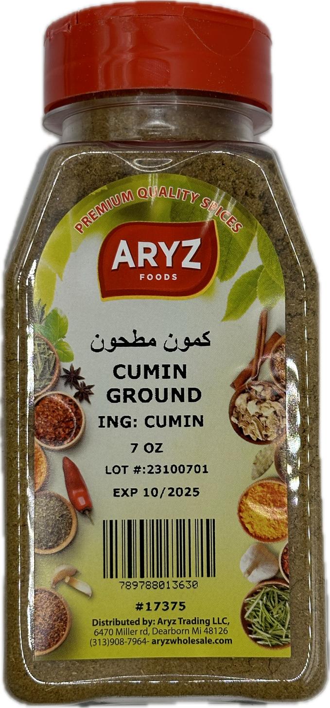 ARYZ SPICES CUMIN GROUND 7OZ 12/CASE
