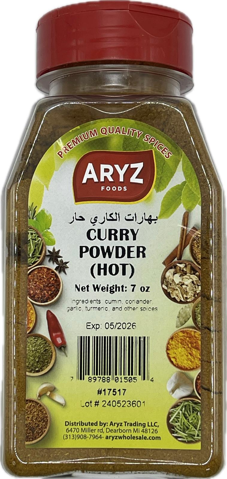 ARYZ SPICES CURRY POWDER HOT 7 OZ 12/CS