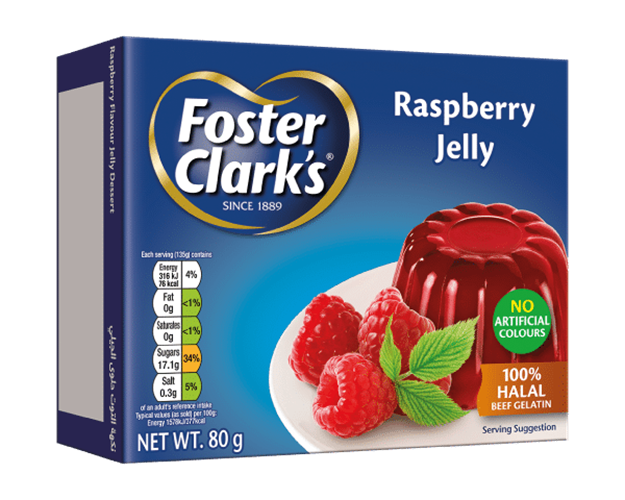 FOSTER CLARK'S JELLO POWDER RASPBERRY 80G 6/CASE