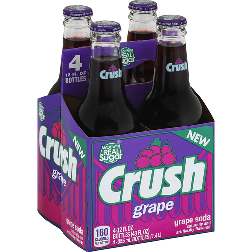 SODA CRUSH GRAPE 12 OZ 4 PK (GLASS) 6/CASE