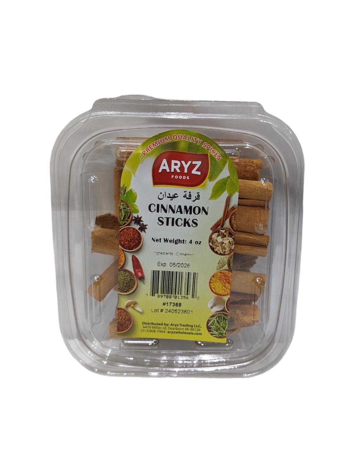 ARYZ SPICES CINNAMON STICKS 6 OZ 12/CASE