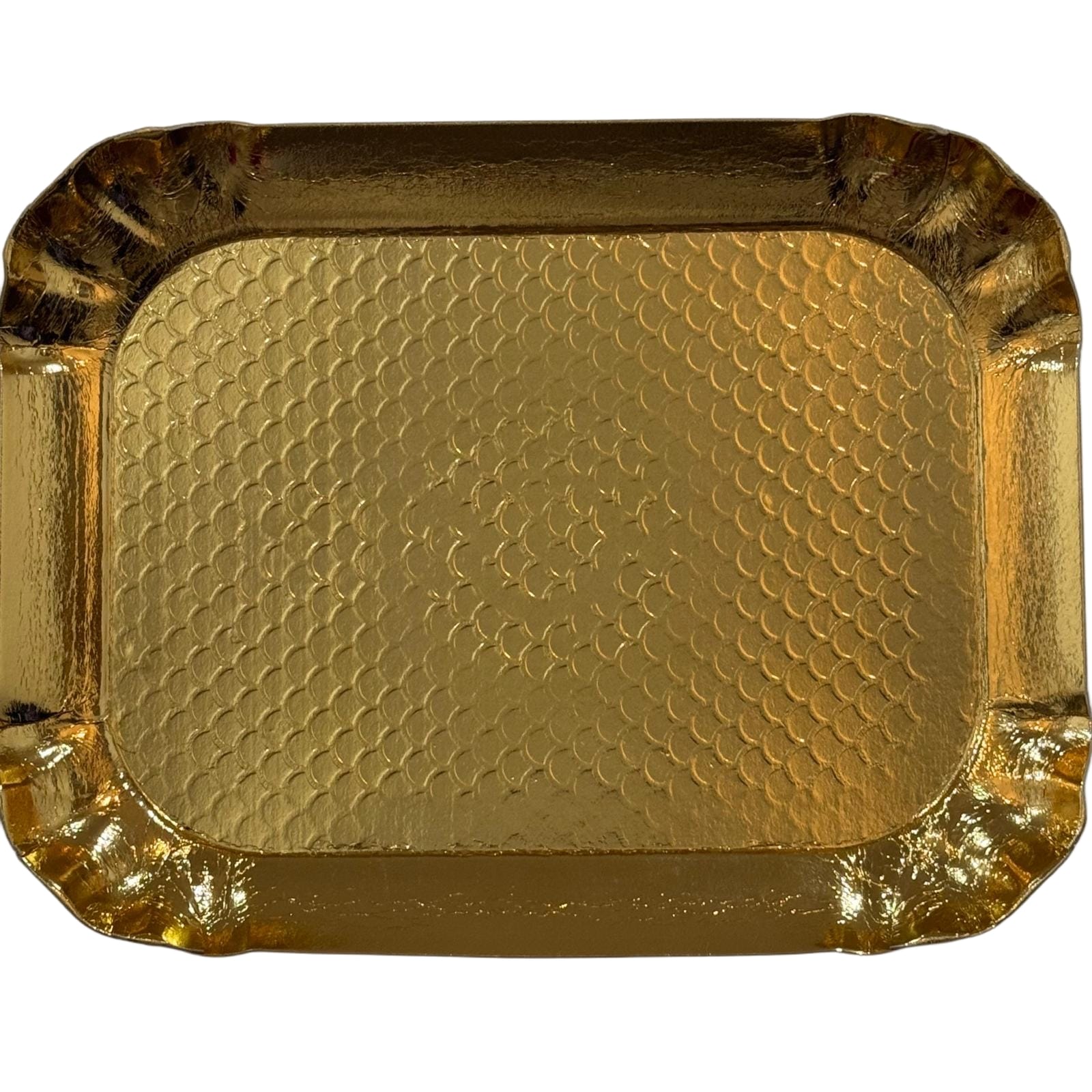 PAPER PLATE RECTANGLE GOLDEN 34 CM 95/CASE
