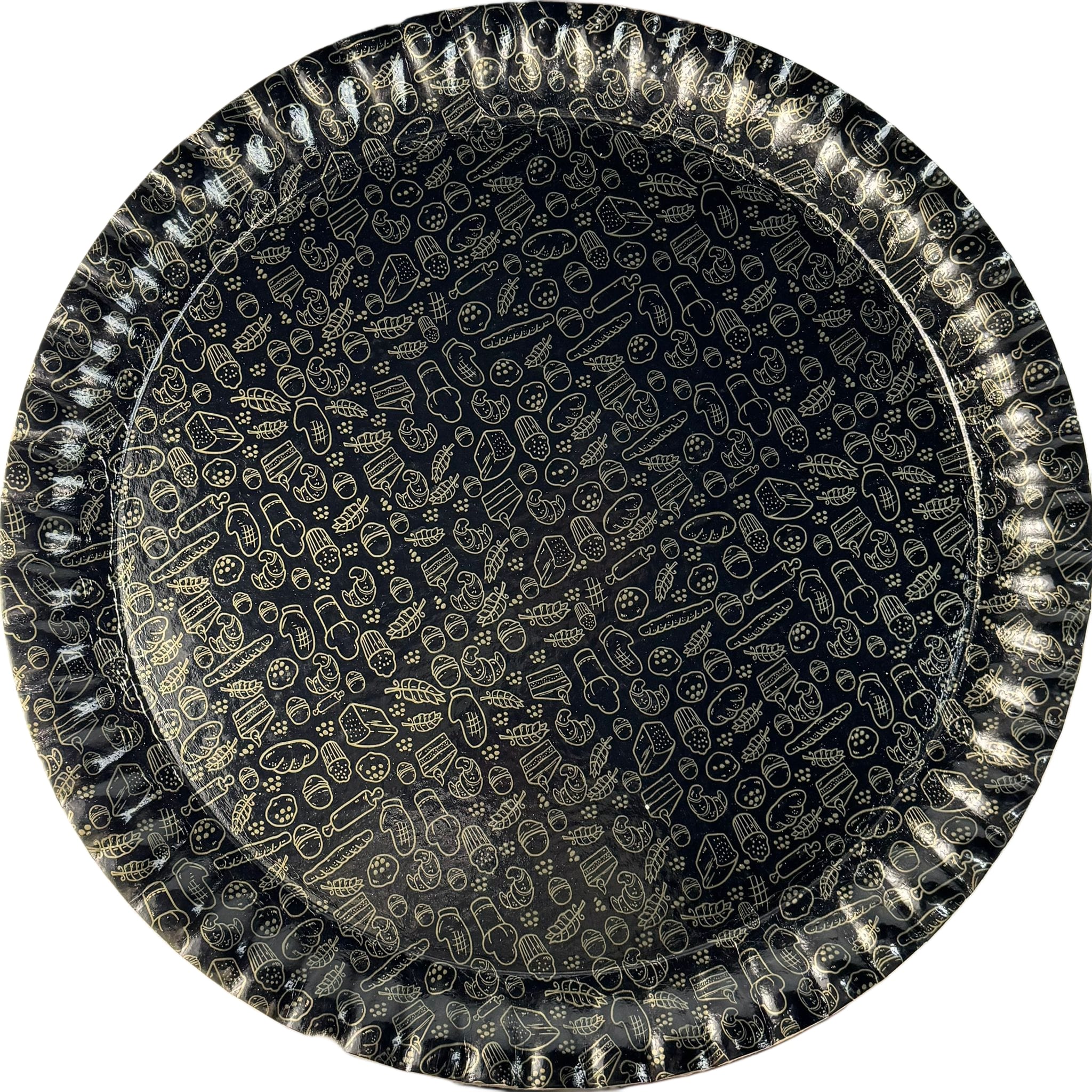 PAPER TRAY ROUND RICE SILVER AND GOLD 45 CM 18IN 40/CASE