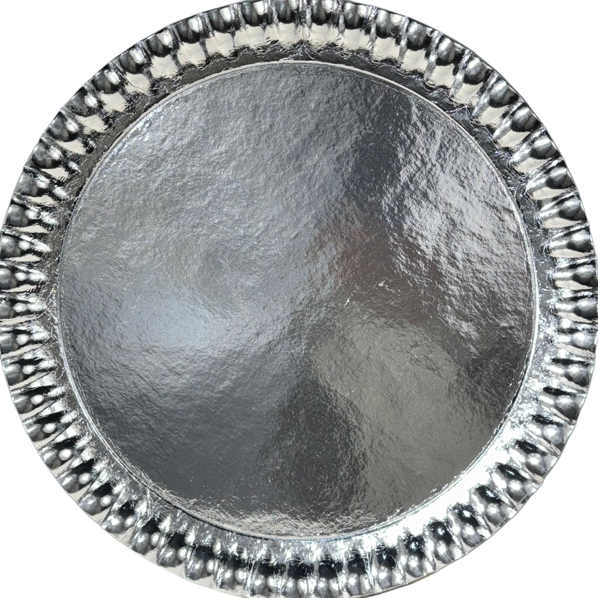 PAPER TRAY ROUND SILVER 55CM 22IN 30/CASE