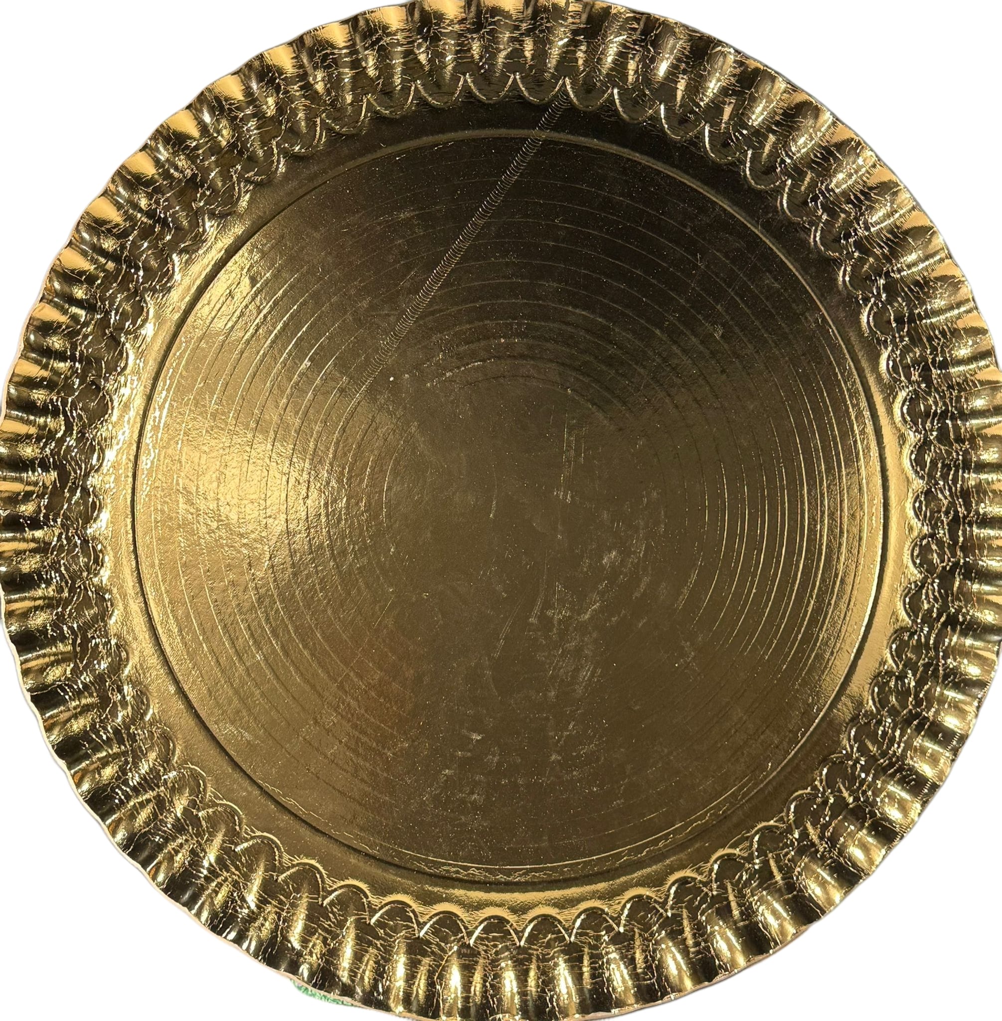 PAPER PLATE GOLDEN ROUND 50CM 20IN  50/CASE