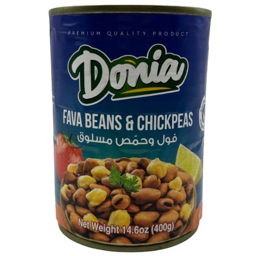 DONIA CANNED FAVA BEANS & CHICKPEAS 400GR 24/CASE