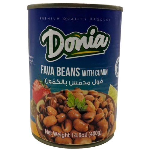 DONIA CANNED FAVA BEANS WITH CUMIN 400GR 24/CASE