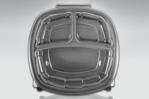 INNO-PAK PLASTIC HINGED CONT BLACK1-COMP 10X10X2.7