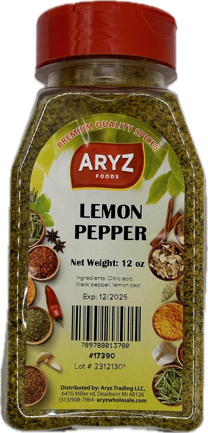 ARYZ SPICES LEMON PEPPER 10 OZ 12/CASE