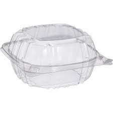 NA-CLEAR SQUARE HINGED CONTAINERC57 6X6X3 500/CASE