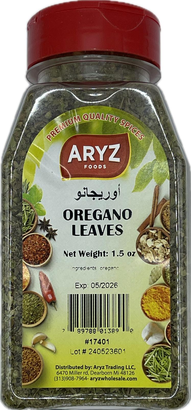 ARYZ SPICES OREGANO LEAVES 3 OZ 12/CASE