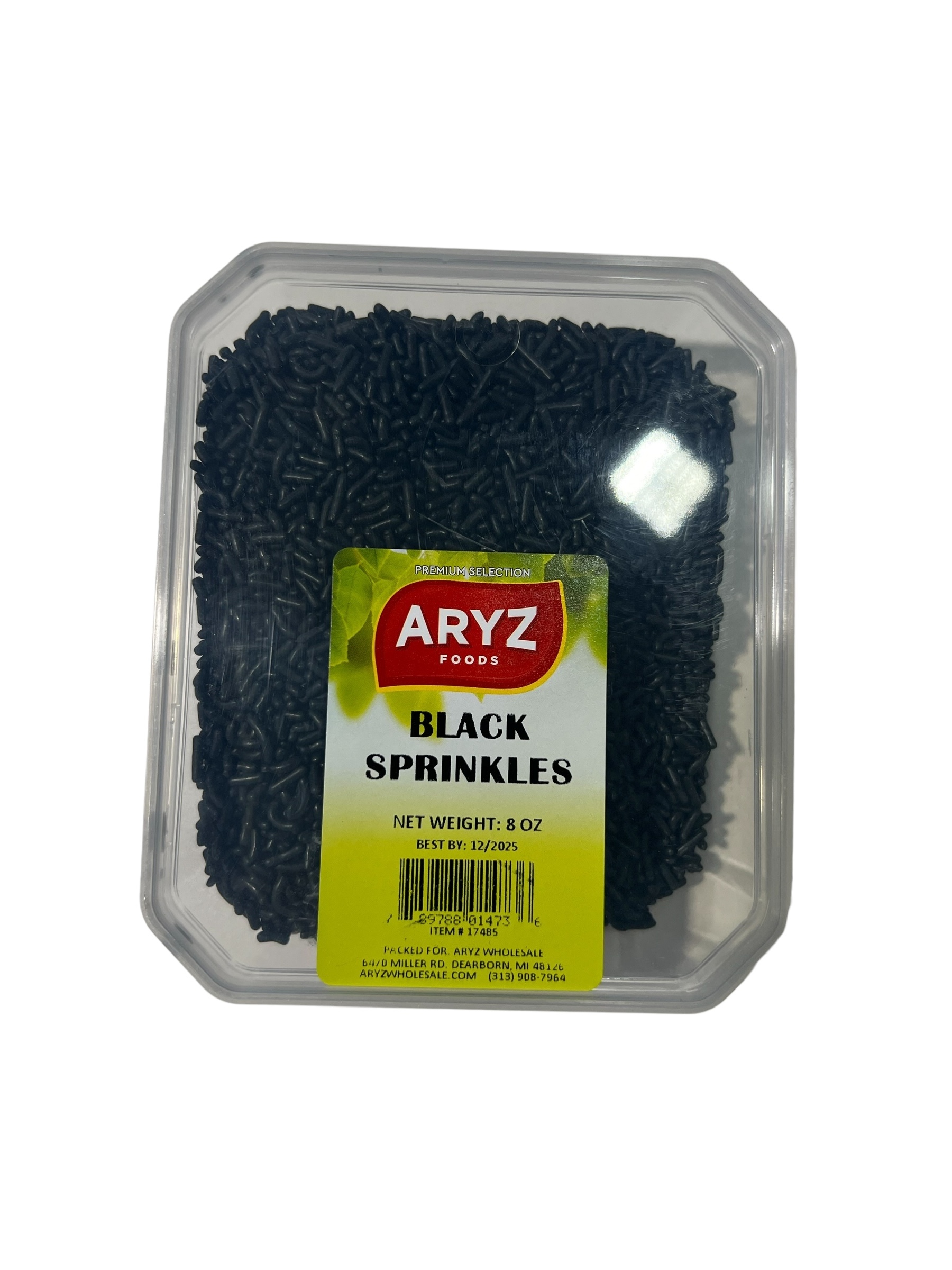 ARYZ PACKAGED SPRINKLES BLACK SP 8 OZ 12/CASE