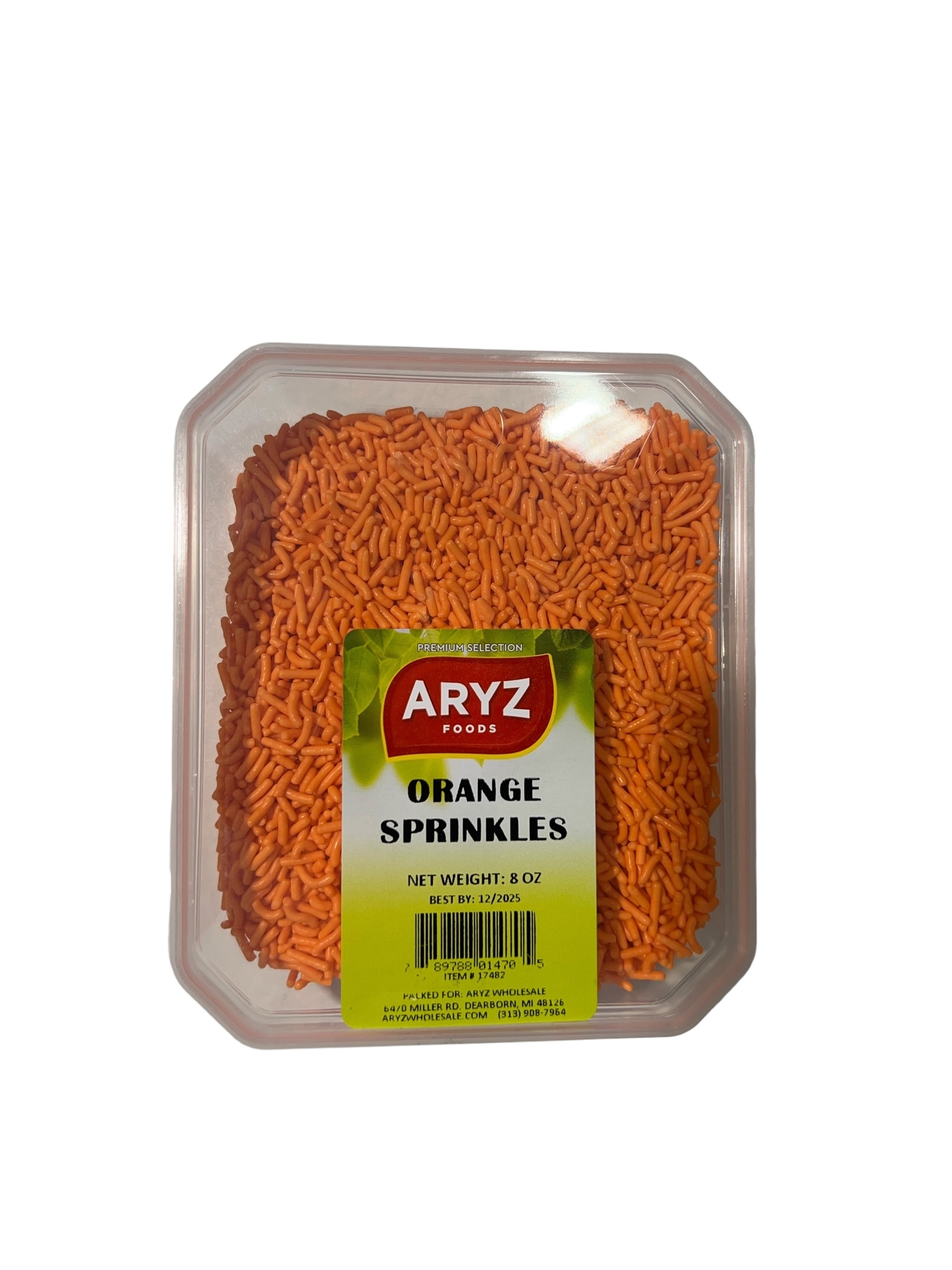 ARYZ PACKAGED SPRINKLES ORANGE SP 8 OZ 12/CASE