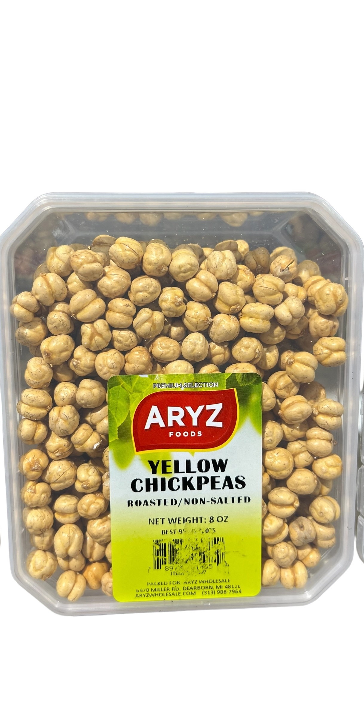 ARYZ PACKAGED CHICKPEAS YELLOW ROASTED NON-SALTED SP 8 OZ 12/CASE