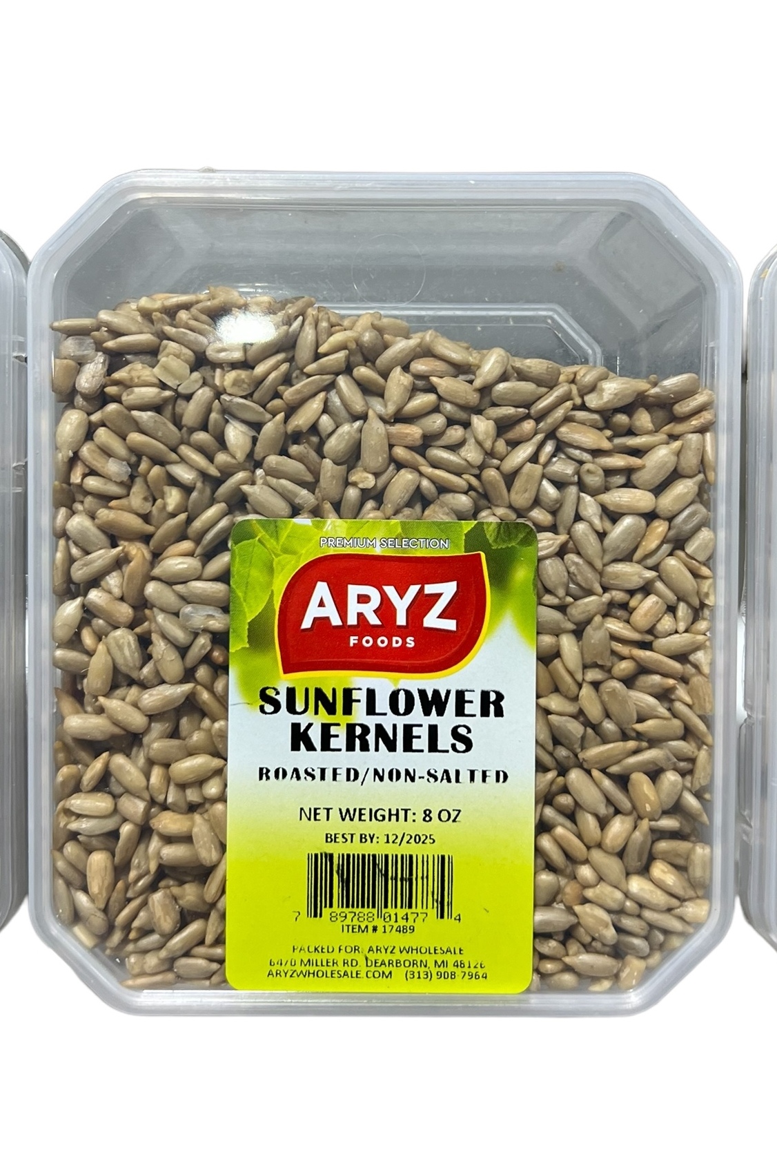 ARYZ PACKAGED SUNFLOWER KERNELS ROASTED NO SALT SP 8 OZ 12/CASE