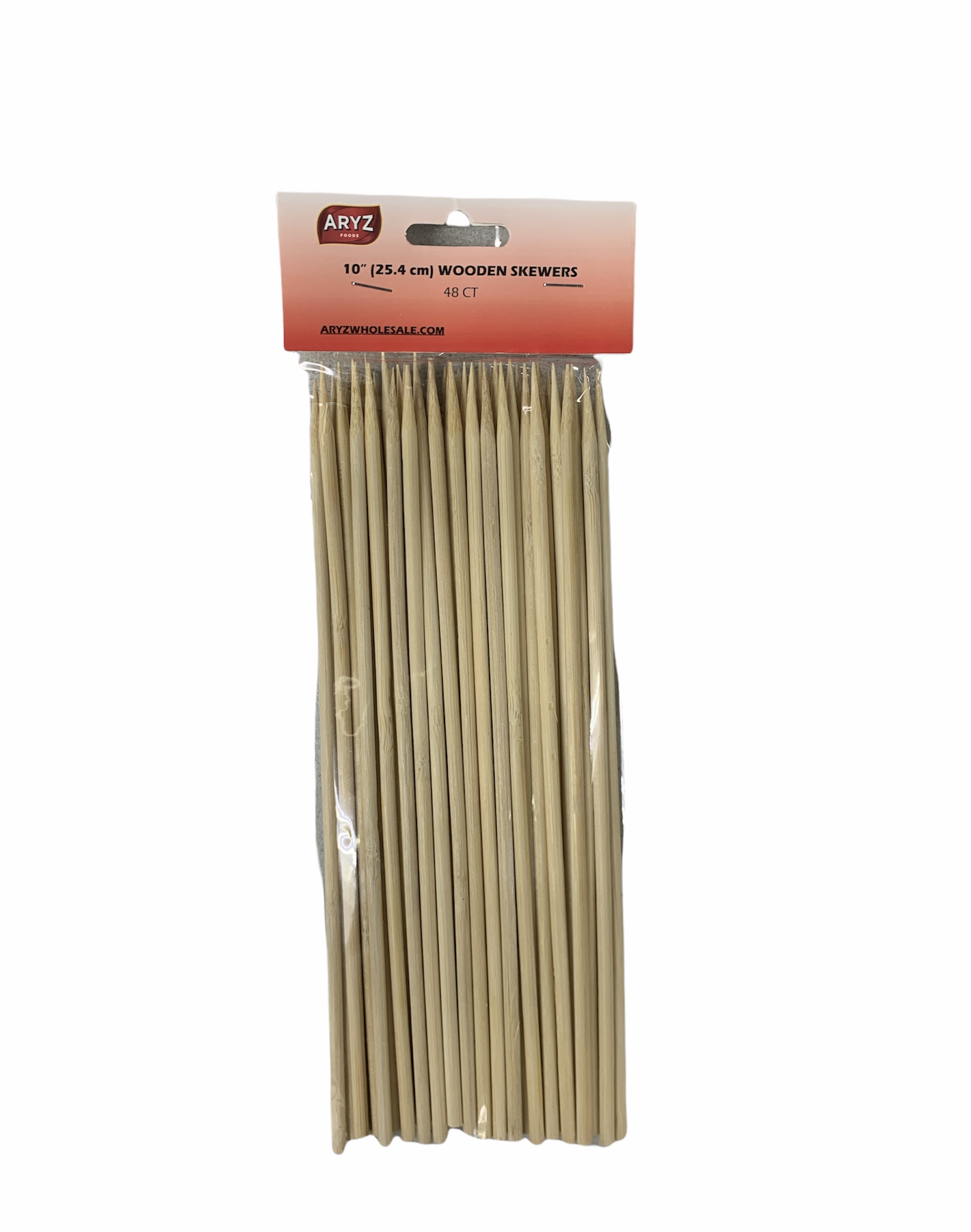20HK052 ARYZ SKEWERS BAMBOO STICKS 10'' 48CT 120/CASE