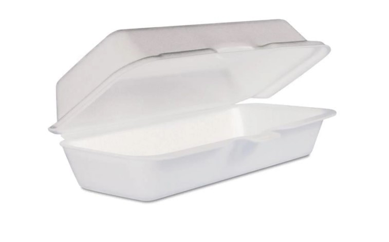 DART FOAM HINGED CONT - WHITE HOTDOG 7X4X2 (500 CT