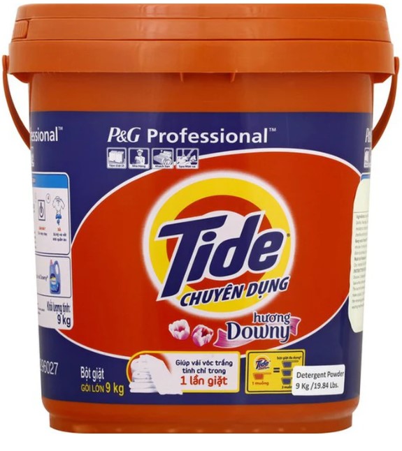 TIDE POWDER W/DOWNY IN BUCKET DETERGENT 9KG 1/CASE