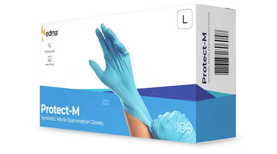 EDMA NITRILE BLUE GLOVES SIZE L 1000/CASE