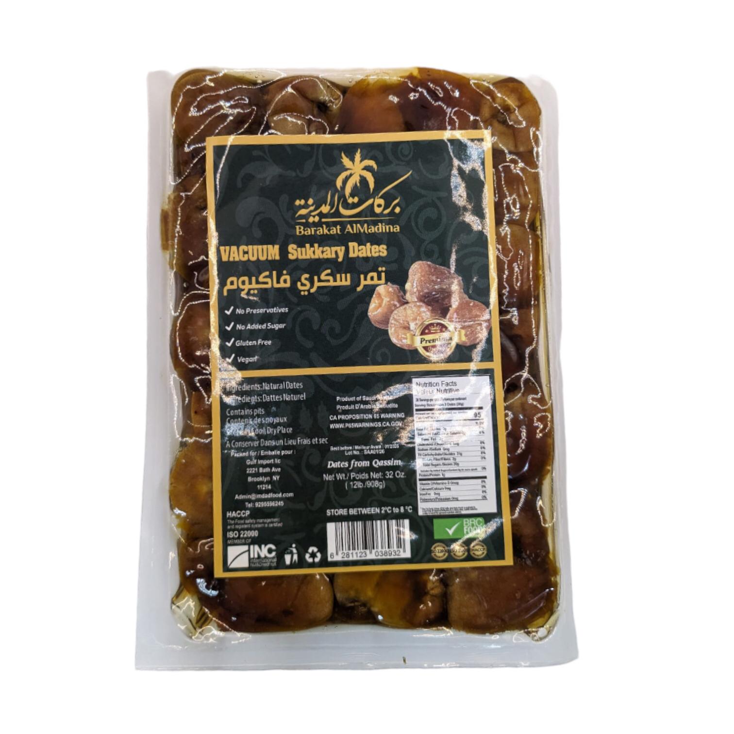 BARAKAT ALMADINA SUKKARI VACUUM DATES 908G 8/CASE