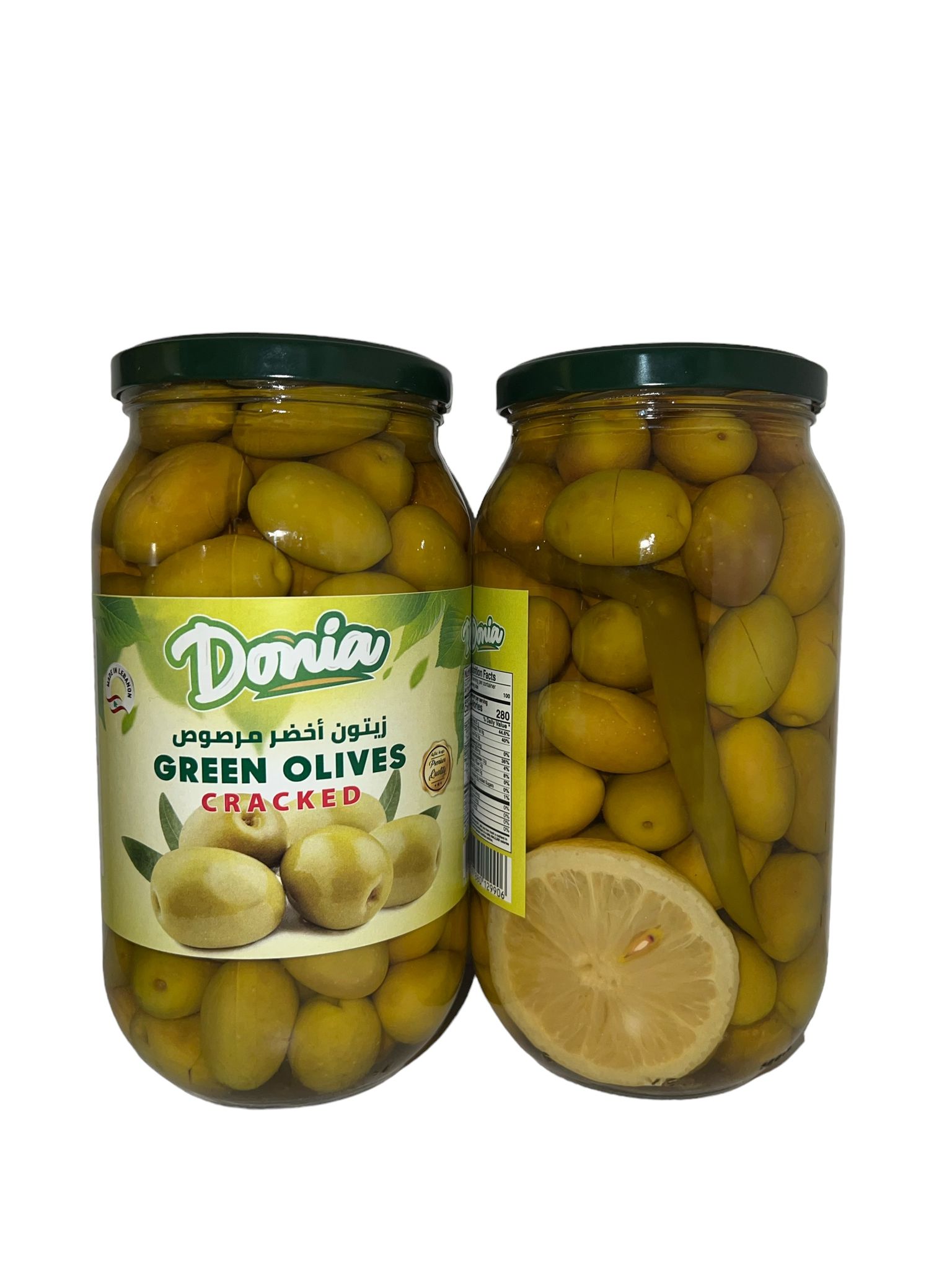 DONIA GREEN OLIVES JUMBO 1000G 12/CASE