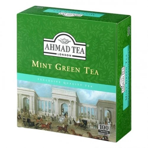 AHMAD TEA BAGS GREEN TEA MINT 100CT 12/CASE