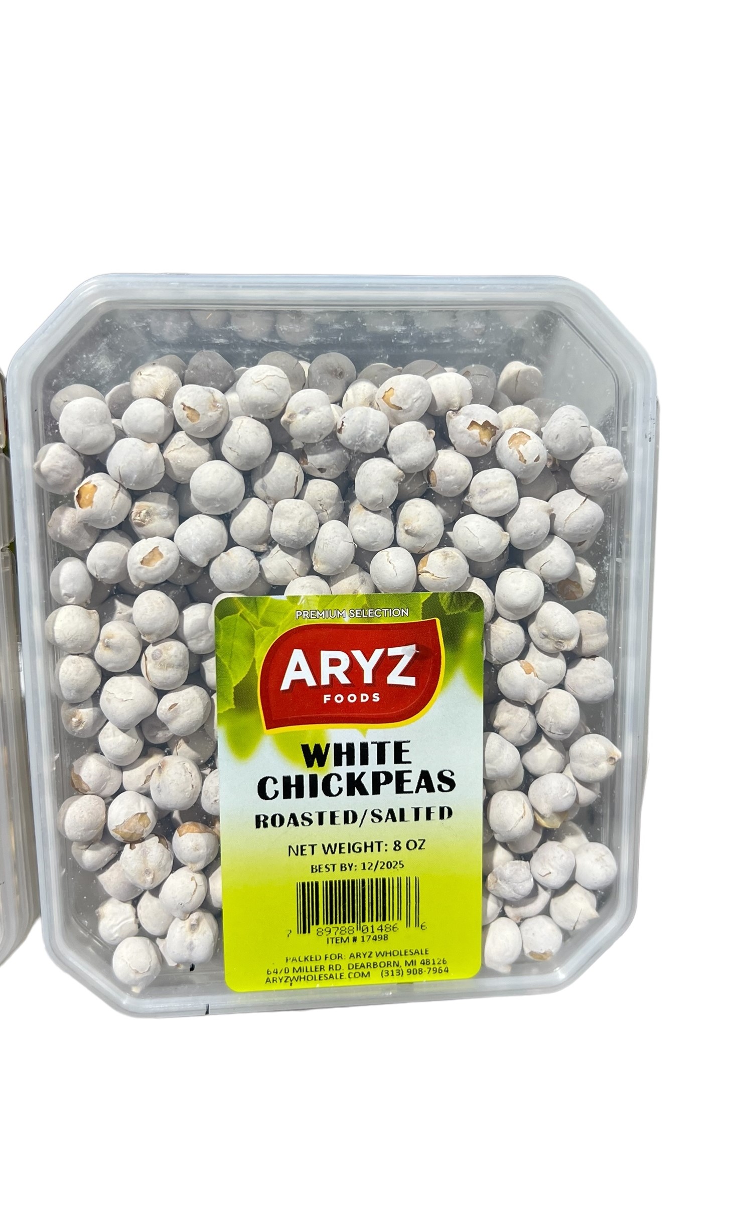 ARYZ PACKAGED CHICKPEAS WHITE ROASTED SALTED SP 8 OZ 12/CASE